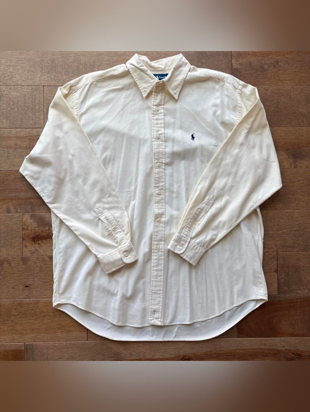 Ralph Lauren Blake Yellow/Cream Button-up Shirt XL